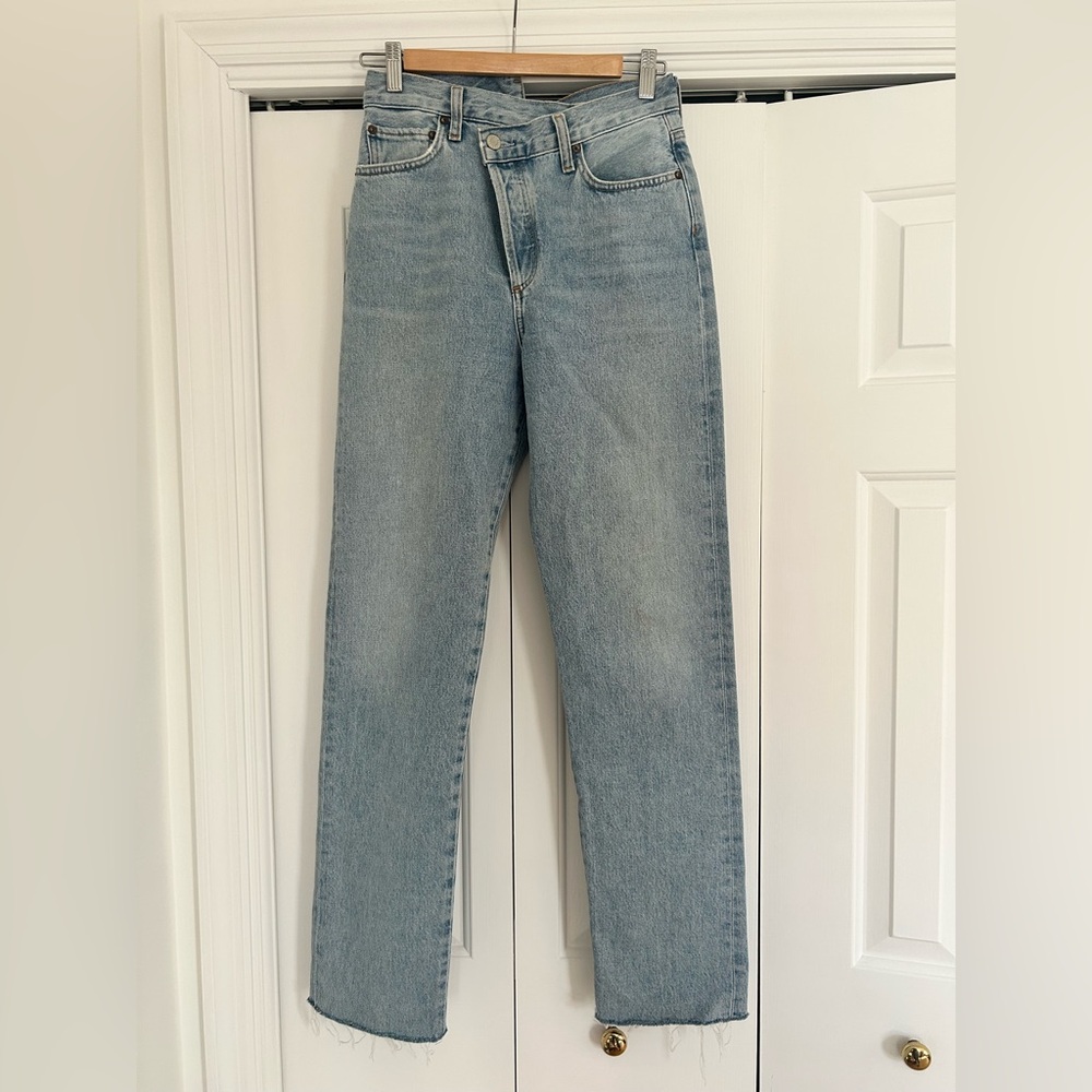Agolde straight leg criss cross jeans 26